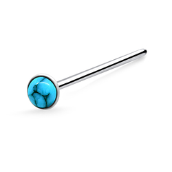 2.5mm Turquoise Stone Straight Nose Stud Silver NSKA-150
